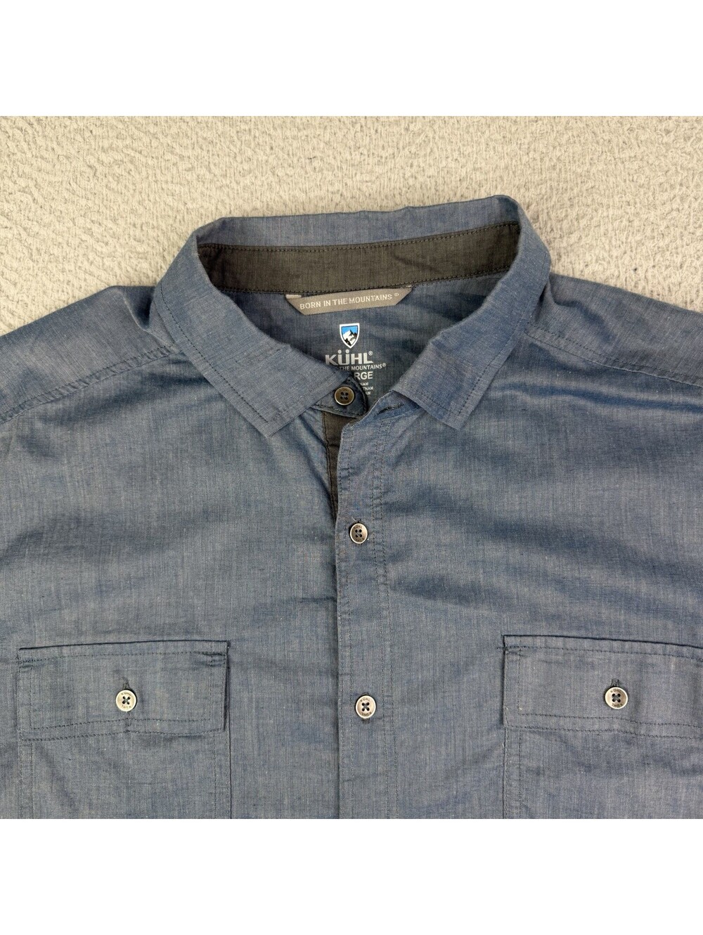 KUHL Thrive Shirt Men's XXL Blue Short Sleeve Button Up Performance Style 7462